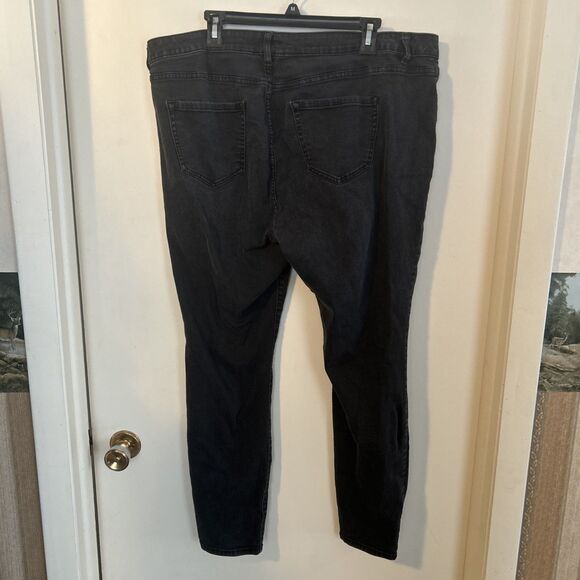 Lane Bryant Skinny Ankle Jeans Size 20 Black Mid-Rise -Stretch Distressed Y2K - Picture 9 of 12